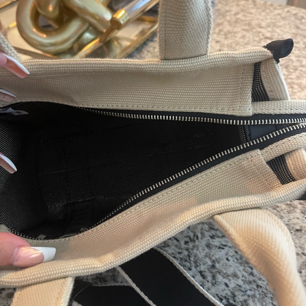 Marc jacobs mini jacquard tote bag tan/black